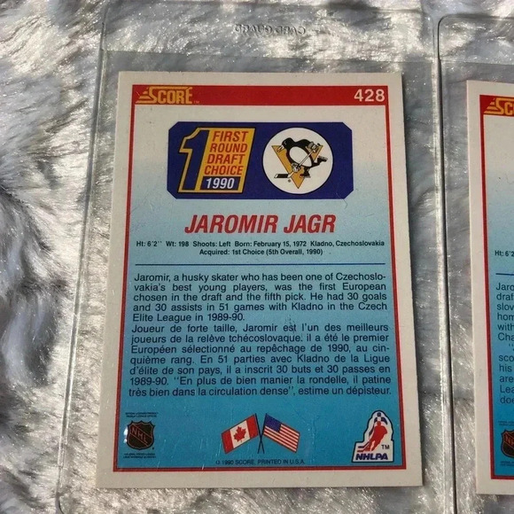 Jaromir Jagr Hockey Trading Card Score Card 428 set of 3 - Picture 3 of 4